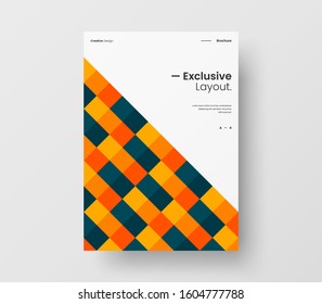 Amazing business presentation vector A4 vertical orientation front page mock up. Modern corporate report cover abstract geometric illustration design layout. Company identity brochure template.