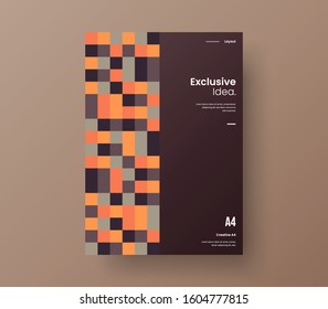 Amazing business presentation vector A4 vertical orientation front page mock up. Modern corporate report cover abstract geometric illustration design layout. Company identity brochure template.