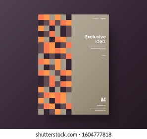 Amazing business presentation vector A4 vertical orientation front page mock up. Modern corporate report cover abstract geometric illustration design layout. Company identity brochure template.