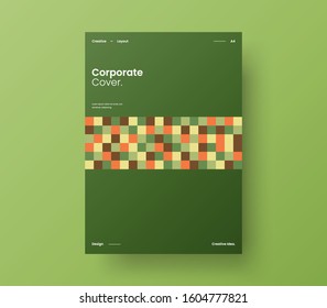 Amazing business presentation vector A4 vertical orientation front page mock up. Modern corporate report cover abstract geometric illustration design layout. Company identity brochure template.