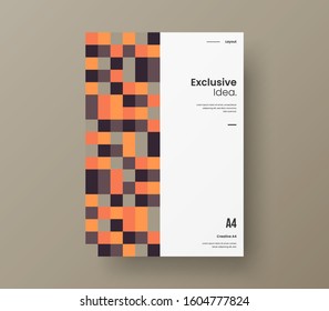 Amazing business presentation vector A4 vertical orientation front page mock up. Modern corporate report cover abstract geometric illustration design layout. Company identity brochure template.