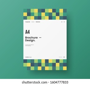 Amazing business presentation vector A4 vertical orientation front page mock up. Modern corporate report cover abstract geometric illustration design layout. Company identity brochure template.