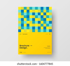 Amazing business presentation vector A4 vertical orientation front page mock up. Modern corporate report cover abstract geometric illustration design layout. Company identity brochure template.