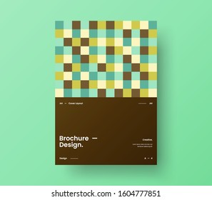 Amazing business presentation vector A4 vertical orientation front page mock up. Modern corporate report cover abstract geometric illustration design layout. Company identity brochure template.