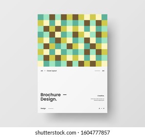 Amazing business presentation vector A4 vertical orientation front page mock up. Modern corporate report cover abstract geometric illustration design layout. Company identity brochure template.