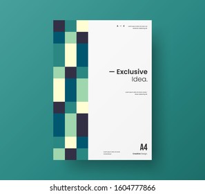 Amazing business presentation vector A4 vertical orientation front page mock up. Modern corporate report cover abstract geometric illustration design layout. Company identity brochure template.