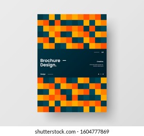 Amazing business presentation vector A4 vertical orientation front page mock up. Modern corporate report cover abstract geometric illustration design layout. Company identity brochure template.