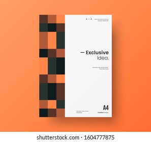 Amazing business presentation vector A4 vertical orientation front page mock up. Modern corporate report cover abstract geometric illustration design layout. Company identity brochure template.