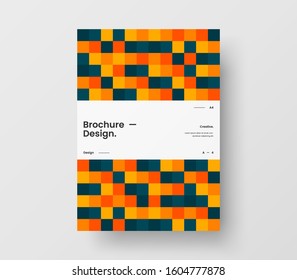 Amazing business presentation vector A4 vertical orientation front page mock up. Modern corporate report cover abstract geometric illustration design layout. Company identity brochure template.
