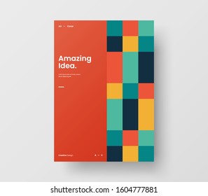 Amazing business presentation vector A4 vertical orientation front page mock up. Modern corporate report cover abstract geometric illustration design layout. Company identity brochure template.