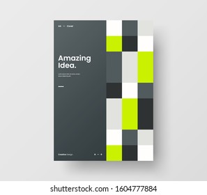 Amazing business presentation vector A4 vertical orientation front page mock up. Modern corporate report cover abstract geometric illustration design layout. Company identity brochure template.