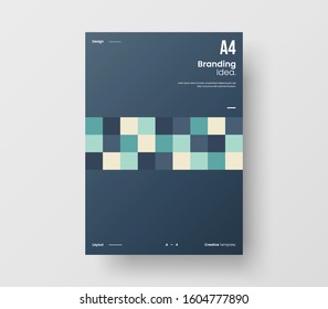 Amazing business presentation vector A4 vertical orientation front page mock up. Modern corporate report cover abstract geometric illustration design layout. Company identity brochure template.