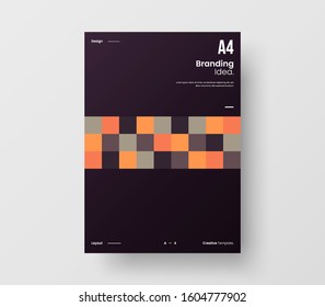 Amazing business presentation vector A4 vertical orientation front page mock up. Modern corporate report cover abstract geometric illustration design layout. Company identity brochure template.