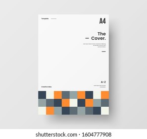 Amazing business presentation vector A4 vertical orientation front page mock up. Modern corporate report cover abstract geometric illustration design layout. Company identity brochure template.
