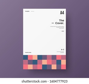 Amazing business presentation vector A4 vertical orientation front page mock up. Modern corporate report cover abstract geometric illustration design layout. Company identity brochure template.