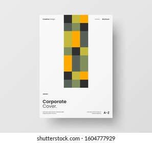 Amazing business presentation vector A4 vertical orientation front page mock up. Modern corporate report cover abstract geometric illustration design layout. Company identity brochure template.