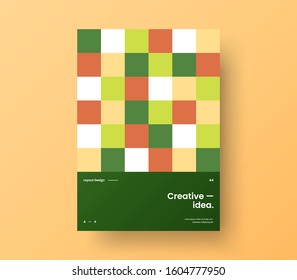 Amazing business presentation vector A4 vertical orientation front page mock up. Modern corporate report cover abstract geometric illustration design layout. Company identity brochure template.