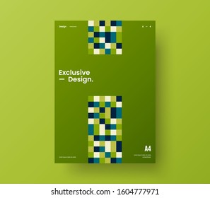 Amazing business presentation vector A4 vertical orientation front page mock up. Modern corporate report cover abstract geometric illustration design layout. Company identity brochure template.