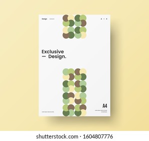 Amazing business presentation vector A4 vertical orientation front page mock up. Modern corporate report cover abstract geometric illustration design layout. Company identity brochure template.