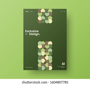 Amazing business presentation vector A4 vertical orientation front page mock up. Modern corporate report cover abstract geometric illustration design layout. Company identity brochure template.