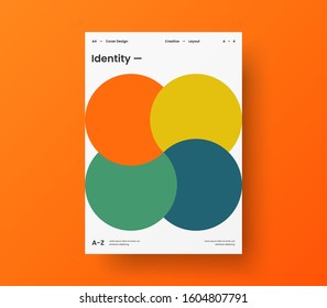 Amazing business presentation vector A4 vertical orientation front page mock up. Modern corporate report cover abstract geometric illustration design layout. Company identity brochure template.