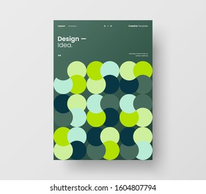 Amazing business presentation vector A4 vertical orientation front page mock up. Modern corporate report cover abstract geometric illustration design layout. Company identity brochure template.