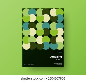 Amazing business presentation vector A4 vertical orientation front page mock up. Modern corporate report cover abstract geometric illustration design layout. Company identity brochure template.