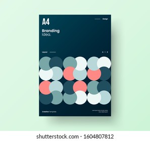 Amazing business presentation vector A4 vertical orientation front page mock up. Modern corporate report cover abstract geometric illustration design layout. Company identity brochure template.