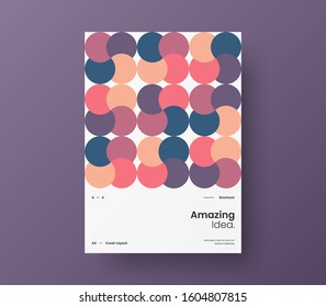 Amazing business presentation vector A4 vertical orientation front page mock up. Modern corporate report cover abstract geometric illustration design layout. Company identity brochure template.