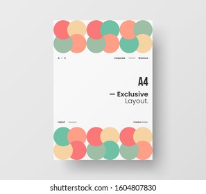 Amazing business presentation vector A4 vertical orientation front page mock up. Modern corporate report cover abstract geometric illustration design layout. Company identity brochure template.