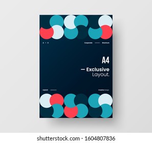 Amazing business presentation vector A4 vertical orientation front page mock up. Modern corporate report cover abstract geometric illustration design layout. Company identity brochure template.