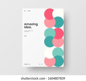 Amazing business presentation vector A4 vertical orientation front page mock up. Modern corporate report cover abstract geometric illustration design layout. Company identity brochure template.