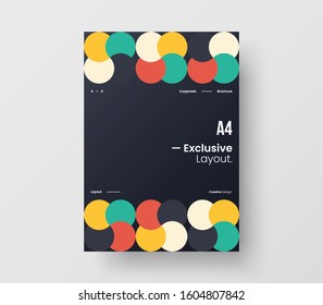 Amazing business presentation vector A4 vertical orientation front page mock up. Modern corporate report cover abstract geometric illustration design layout. Company identity brochure template.