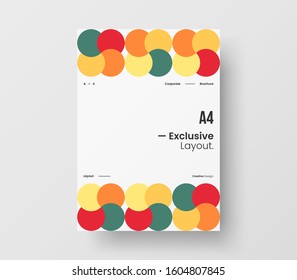 Amazing business presentation vector A4 vertical orientation front page mock up. Modern corporate report cover abstract geometric illustration design layout. Company identity brochure template.