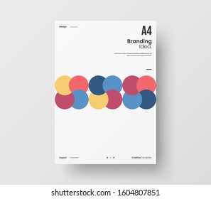 Amazing business presentation vector A4 vertical orientation front page mock up. Modern corporate report cover abstract geometric illustration design layout. Company identity brochure template.