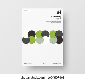 Amazing business presentation vector A4 vertical orientation front page mock up. Modern corporate report cover abstract geometric illustration design layout. Company identity brochure template.