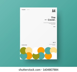 Amazing business presentation vector A4 vertical orientation front page mock up. Modern corporate report cover abstract geometric illustration design layout. Company identity brochure template.