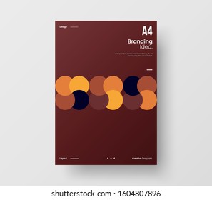 Amazing business presentation vector A4 vertical orientation front page mock up. Modern corporate report cover abstract geometric illustration design layout. Company identity brochure template.