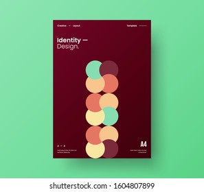 Amazing business presentation vector A4 vertical orientation front page mock up. Modern corporate report cover abstract geometric illustration design layout. Company identity brochure template.