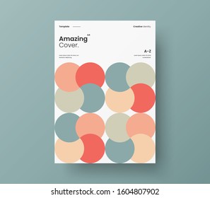 Amazing business presentation vector A4 vertical orientation front page mock up. Modern corporate report cover abstract geometric illustration design layout. Company identity brochure template.