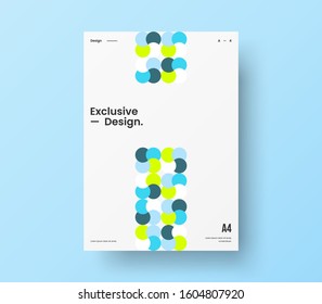 Amazing business presentation vector A4 vertical orientation front page mock up. Modern corporate report cover abstract geometric illustration design layout. Company identity brochure template.
