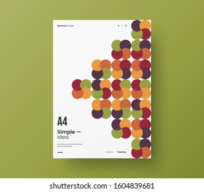 Amazing business presentation vector A4 vertical orientation front page mock up. Modern corporate report cover abstract geometric illustration design layout. Company identity brochure template.