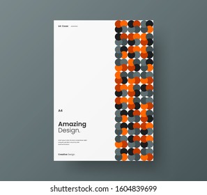 Amazing business presentation vector A4 vertical orientation front page mock up. Modern corporate report cover abstract geometric illustration design layout. Company identity brochure template.