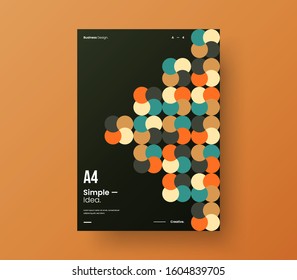 Amazing business presentation vector A4 vertical orientation front page mock up. Modern corporate report cover abstract geometric illustration design layout. Company identity brochure template.