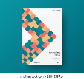 Amazing business presentation vector A4 vertical orientation front page mock up. Modern corporate report cover abstract geometric illustration design layout. Company identity brochure template.