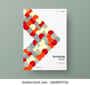 Amazing business presentation vector A4 vertical orientation front page mock up. Modern corporate report cover abstract geometric illustration design layout. Company identity brochure template.