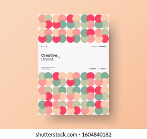 Amazing business presentation vector A4 vertical orientation front page mock up. Modern corporate report cover abstract geometric illustration design layout. Company identity brochure template.