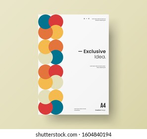 Amazing business presentation vector A4 vertical orientation front page mock up. Modern corporate report cover abstract geometric illustration design layout. Company identity brochure template.