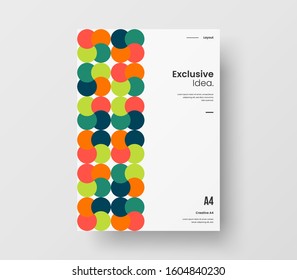 Amazing business presentation vector A4 vertical orientation front page mock up. Modern corporate report cover abstract geometric illustration design layout. Company identity brochure template.