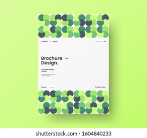 Amazing business presentation vector A4 vertical orientation front page mock up. Modern corporate report cover abstract geometric illustration design layout. Company identity brochure template.